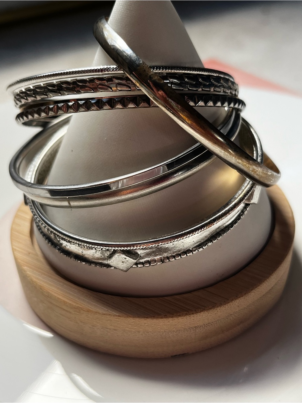Silver Tone Mixed Bangle Bracelet Set - Women Jewelry